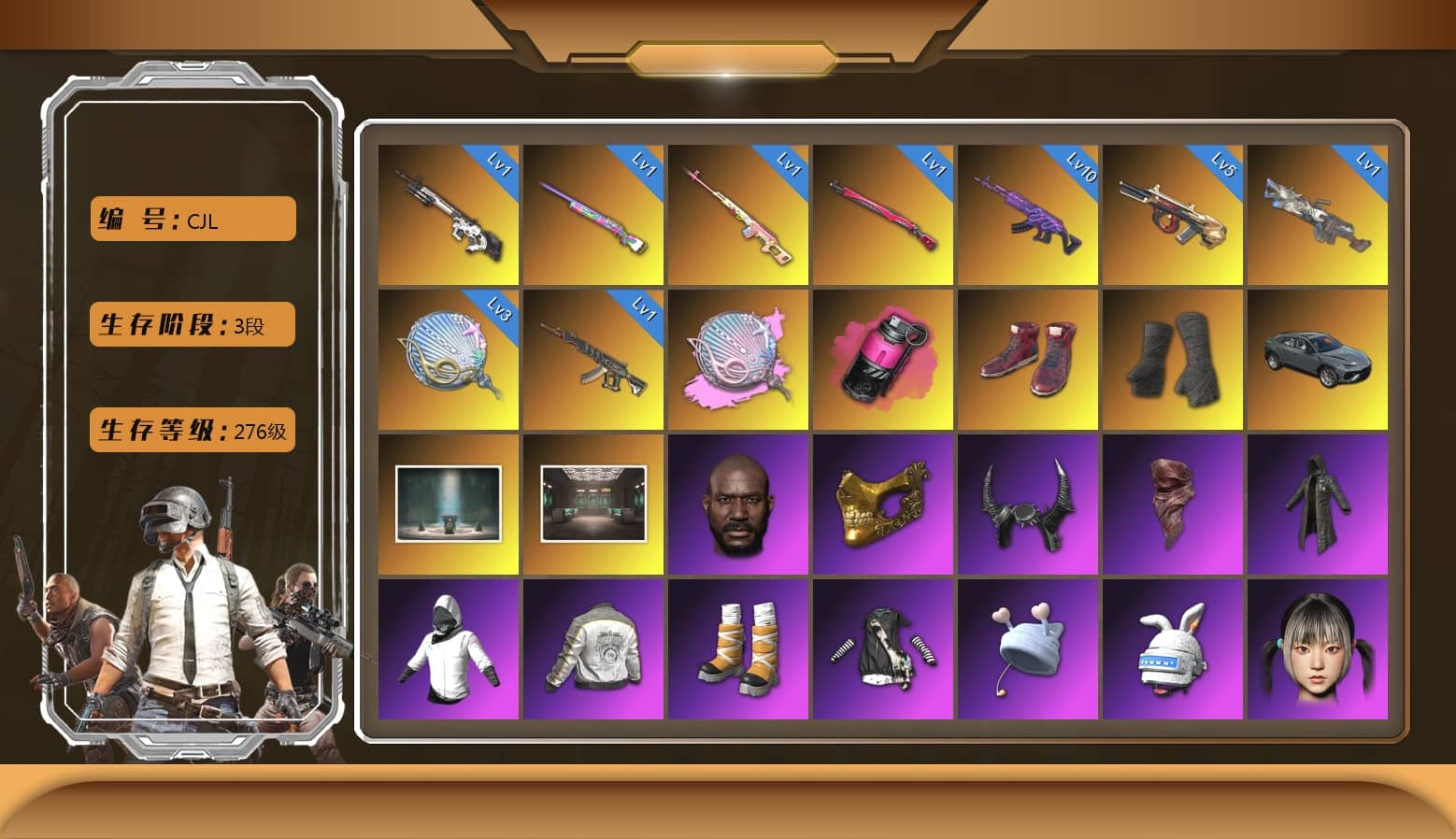 Cerberus — M249 [MAX], Magenta Smoke Grenade, Aespa, Medusa — Beryl M762, Minotaur — AUG, Over the Rainbow — M24, Midnight Menace — Kar98k, Winter Eclipse — MP5K, Cyber Threat — Mk12, Danucd's Gloves, Nier, Pubg X Newjeans, Harley Quinn's Hair, 9S's Hairstyle, Jonathan Kamau, Demon Biker Horns, PGC 2021 Contingent Chaos Mask, Demon's Touch — ACE32